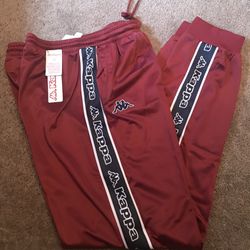Kappa Active Alic Logo Tape Joggers Red Scarlet Men’s Size XXL