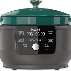 🚨Brand New Instant Precision 6-quart Electric 5-in-1 Cast Iron Dutch Oven Slow Cooker 