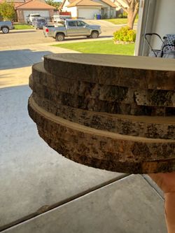 Wood circled center pieces