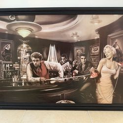 Vintage Hollywood Icons Framed Wall Art – Large 38x25 Statement Piece