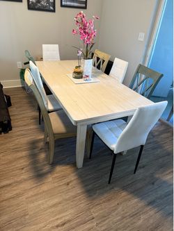 Ashley Furniture Farmhouse Dining Table | Seats 6 | 72” | okay Condition