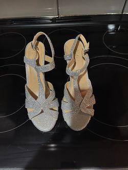 Silver bling heels