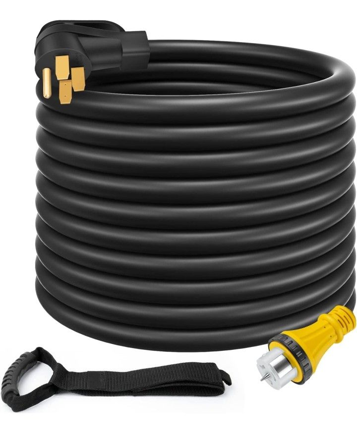 Rophor 50 Amp Generator Cord 50 Feet, NEMA 14-50p to CS6364 & SS2-50R Generator Emergency Power Cord, STW 6/3 + 8/1 AWG, 125/250V, 12500 Watts, Perfec