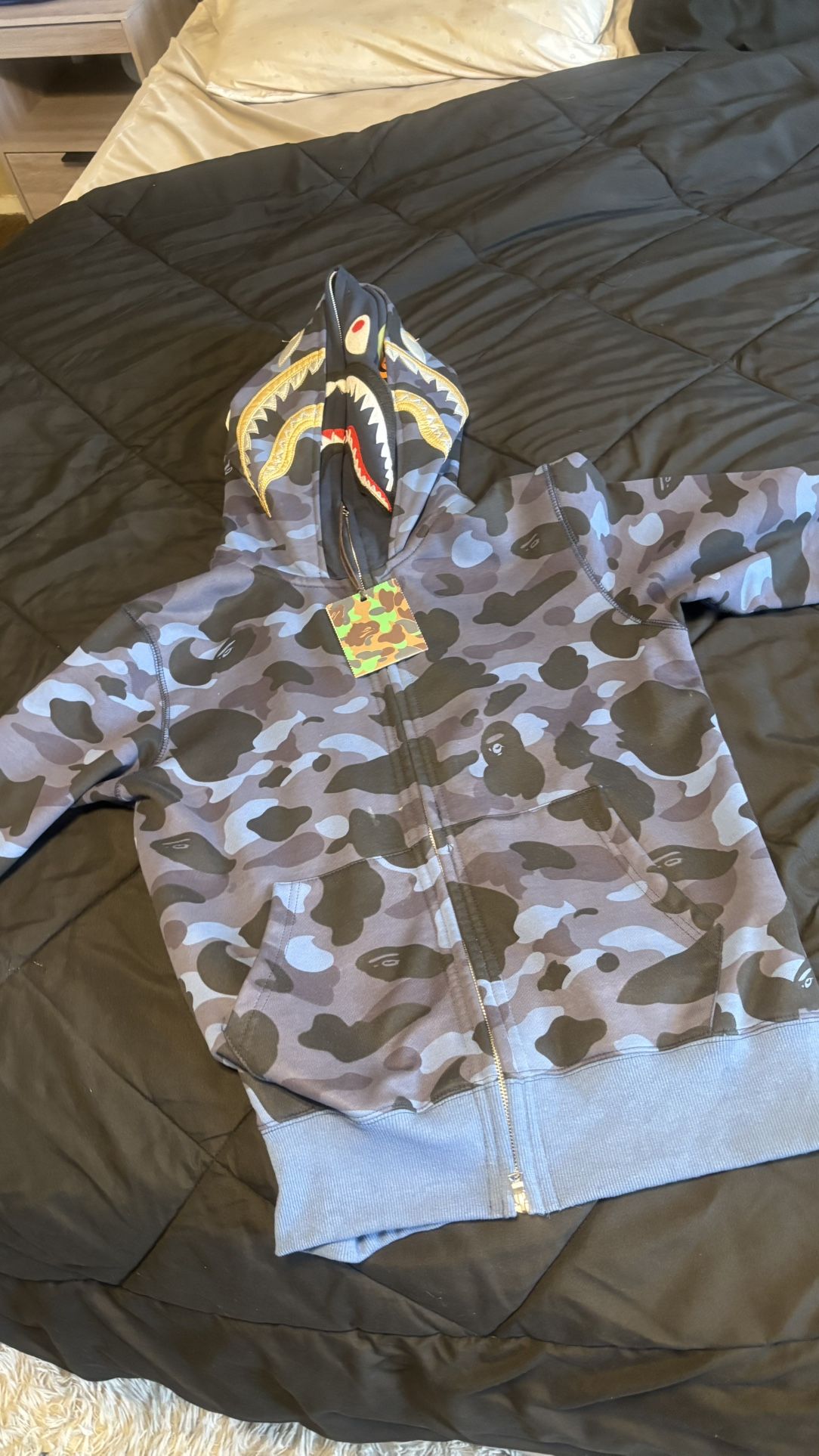 BAPE Men's Color Camo Double Shark Full Zip Hoodie