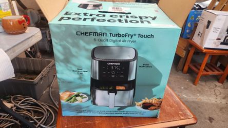 Chefman 6 Qt. Air Fryer 4 Functions w/ Touch Controls, HI-FRY Button, Stainless Steel