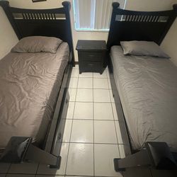 Gently Used Twin Bed Set (Frame, Mattress, Storage Drawers, Optional Dresser & Nightstand)