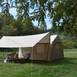 Minimalist Beige Camping Tent Portable Waterproof