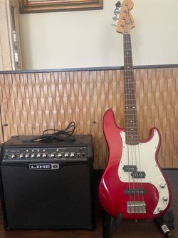 FENDER Squier Precision Bass Electric Guitar & 40-Watt Amplifier With Amp Cord/ All for $200