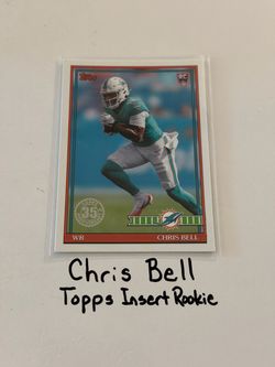 Chris Bell Miami Dolphins WR Topps Short Print Insert Rookie Card.