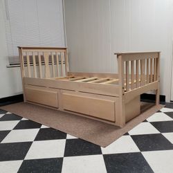 Twin size captains bed frame - can DELIVER almost anywhere for $20 extra - please see all photos and read everything 🙂