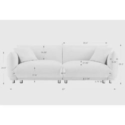 Velvet soft sofa  87 inch