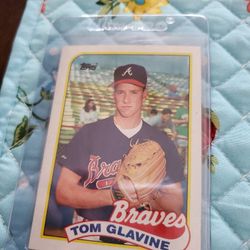 Tom Glavine Error 1989 Topps Baseball Card