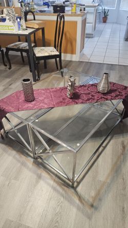 Glass coffee table
