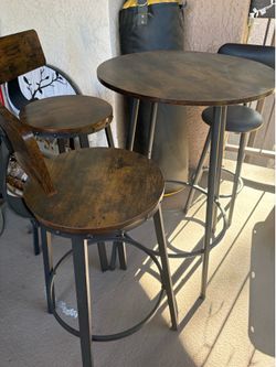 Bar table and stools