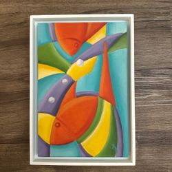 Fish Abstract Oil Painting 