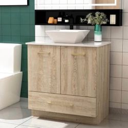 Brand New Modern Bathroom Vanity + Vessel Sink