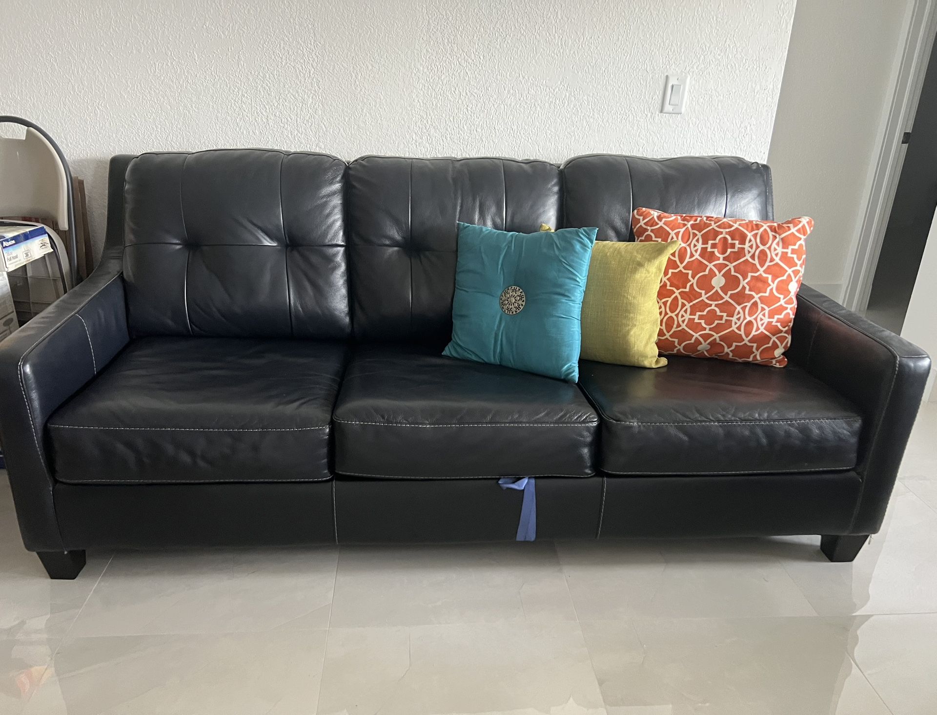 Queen Sofa Bed in Leather