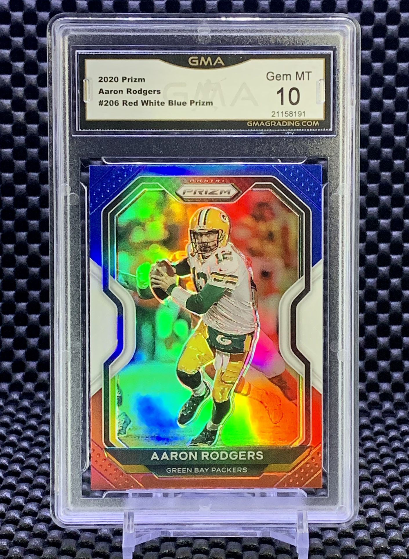 🏈 2020 Aaron Rodgers RED/WHITE/BLUE Prizm 🏈