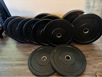 ROGUE HG 2.0 BUMPER WEIGHTS (total of 280 lbs) 2x45, 6x25 and 4x10 lbs $450 firm for all