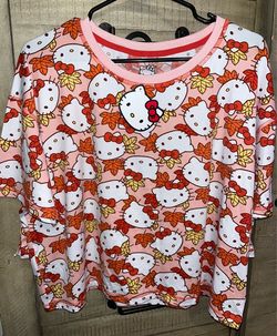 Hello Kitty Fall Leaf Pajama Set Womens Size Medium