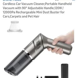Cordless Car Vacuum Cleaner,Portable Handheld Vacuum with 90° Adjustable Handle,120W / 12000Pa Rechargeable Mini Dust Buster for Cars,Carpets and Pet 