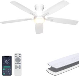 White Ceiling Fan with Light and Remote