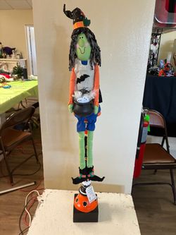 Hand painted witch figure