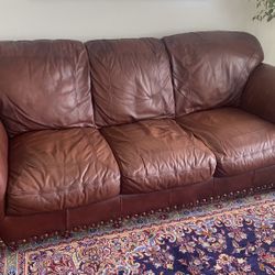 Leather Couch Set  w/Ottoman 