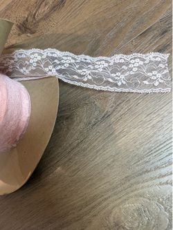 2” soft pink lace roll with floral design #lace #floral about 100 yards