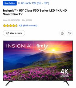 65 Inch Insignia Fire TV with Rotating TV Stand