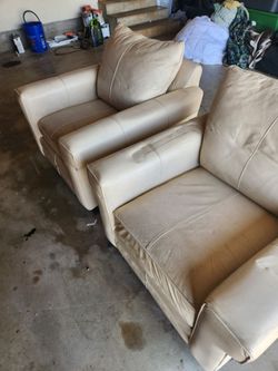 Free matching leather (may be pleather) chairs