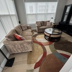 Living Room Set (Sofa, Couch, Chair, End Tables, Coffee Table, Rug and Padding)