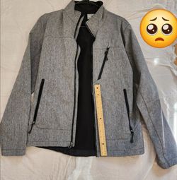 Men Champion Venture Dry Coat Gray Full Zipper Soft Shell Jacket Adult Travel Work Home