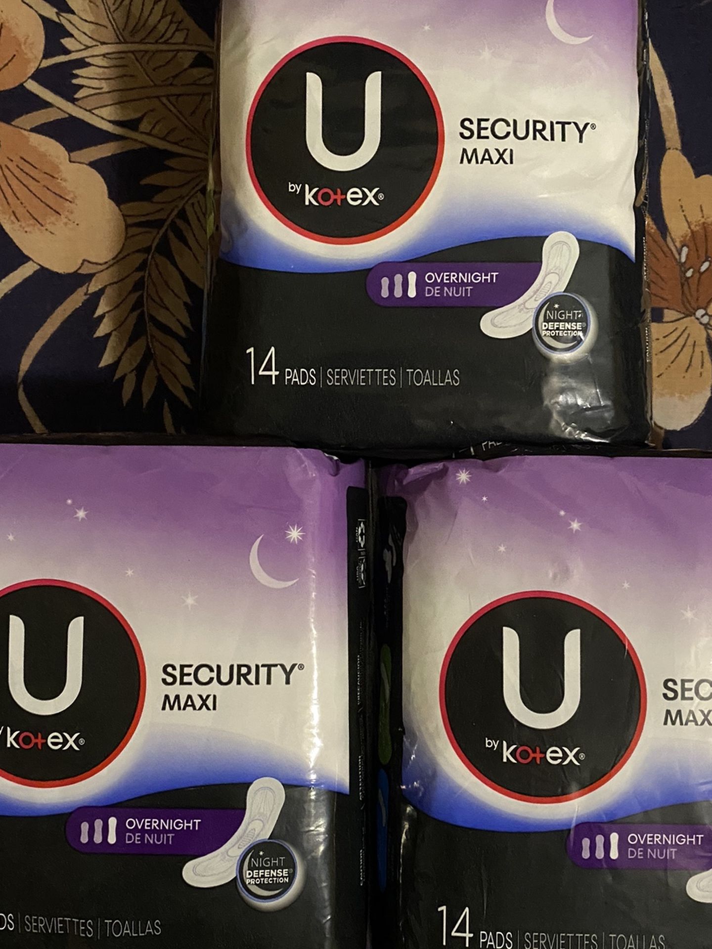 Overnight Kotex Pads 3 Packs For 4$