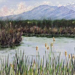 Our Refuge, 8" x 10" Landscape Acrylic Nature Painting by Deb Bossert Artworks