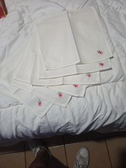 6 Hand Made Handkerchiefs
