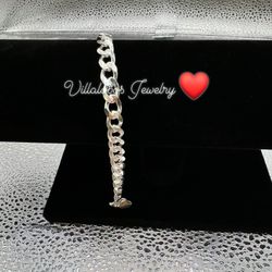 Cuban Bracelet Size 8” Silver 925