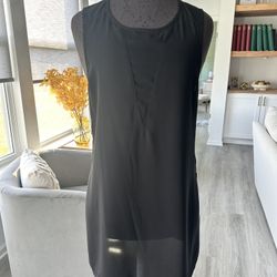 Express Long Sheer Black Tank