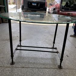 Industrial Style Glass Kitchen Table