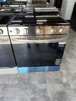LG electric stove stainless steel slide in 4 burners