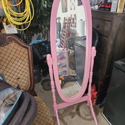 Pink Floor Mirror (Wood)