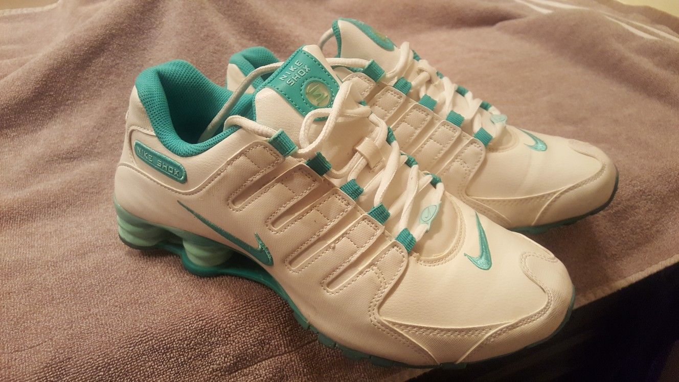 Nike shox white blue turquoise for ladies