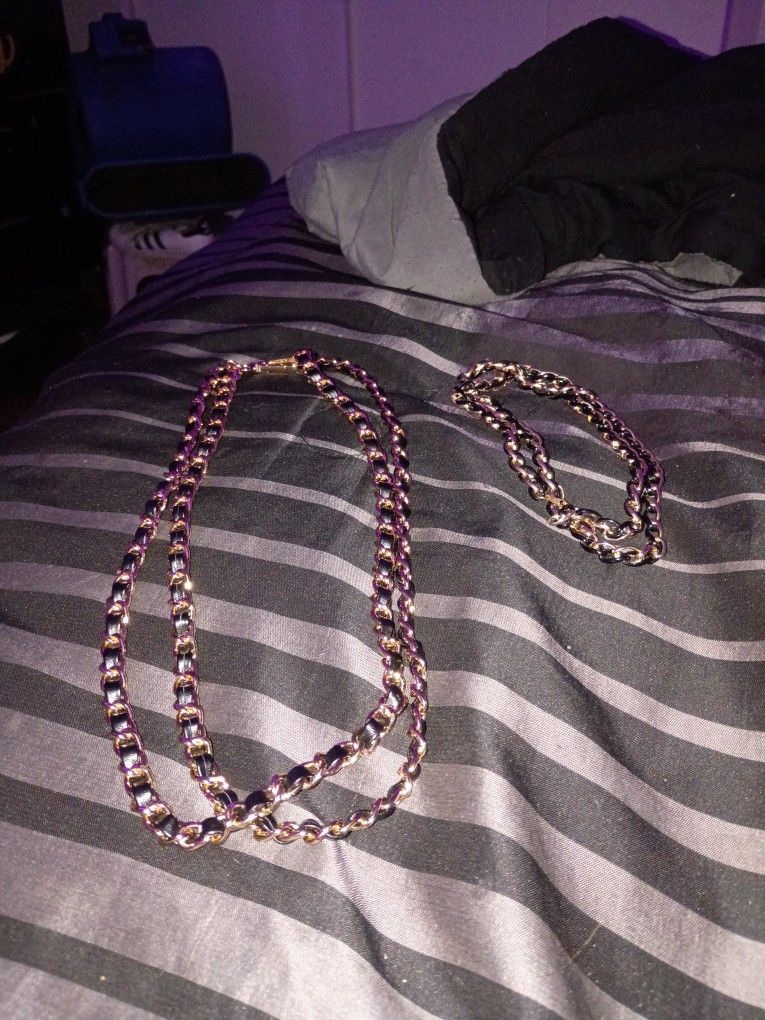 Gold & Black Necklace Combo