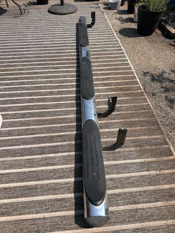 This is a chrome side step (nerf bar) for a truck, which is about 240 cm (96 inches) long.