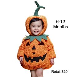 Pumpkin Toddler Baby Halloween Costume 6-12 Months / Disfraz de Calabasa Bebe
