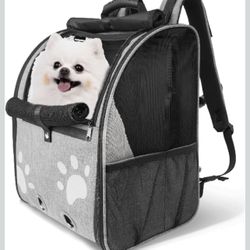 Cat Backpack Carrier, Breathable Cat Carrier Large Space UP 15 lb, Large Reflective Pet Carrier Backpack, Ventilated Mesh Dog Travel Pet Backpack for 