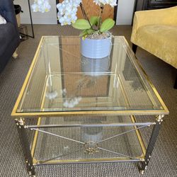 Beautiful Glass and Metal Table Sturdy