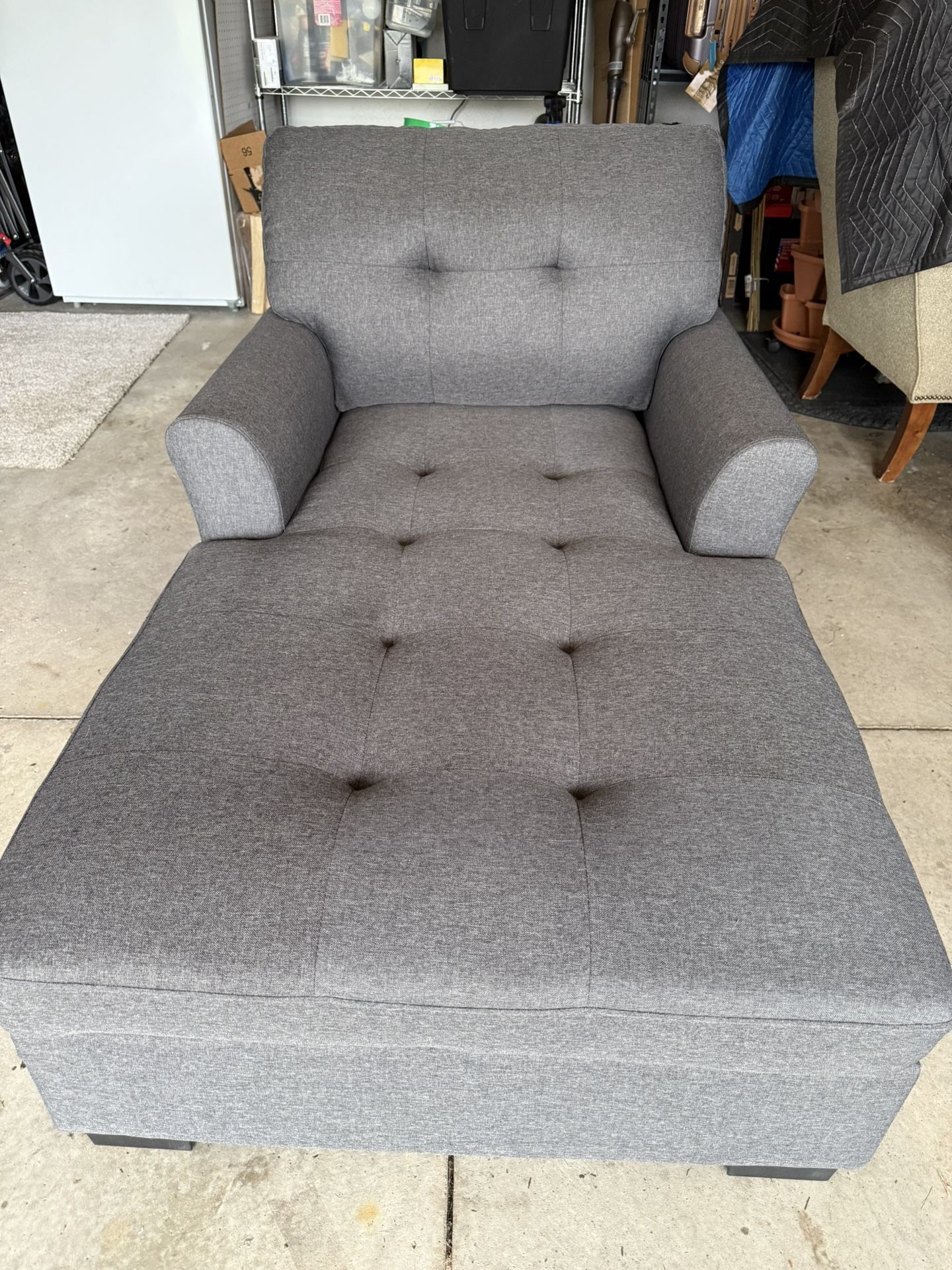 Chaise Lounge - Gray Fabric