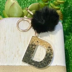 New Letter Alphabet Keychain Crystal Resin  (Nuevo).  NO TRADES.   NO SHIPPING.  (EAST PALMDALE)