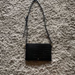 Black Croc Shoulder Bag